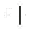 Lefroy Brooks 1900 Classic Black LB 1900 Classic Black Griffstange  einbrennlackiert BK-4513