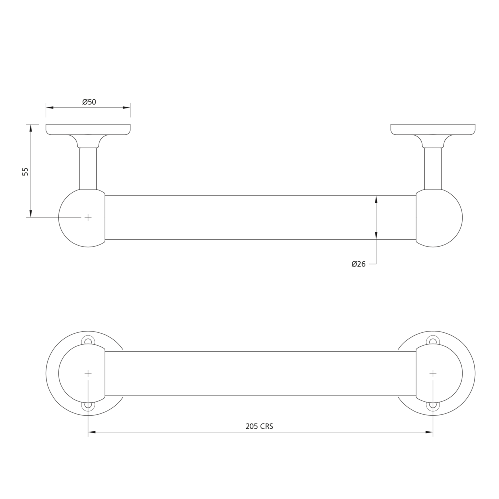 Lefroy Brooks 1900 Classic LB1900 Classic Grab bar LB-4952