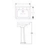 Retro wastafel Deco 63cm met zuil Perrin & Rowe Deco Retro wastafel Deco 63cm met zuil