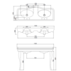 ex Showroom: Klassisches Doppel-Konsolenwaschtisch SB Palladio 150cm mit Keramik-Beinen Sbordoni ex Showroom: Klassisches Doppel-Konsolenwaschtisch SB Palladio 150cm mit Keramik-Beinen