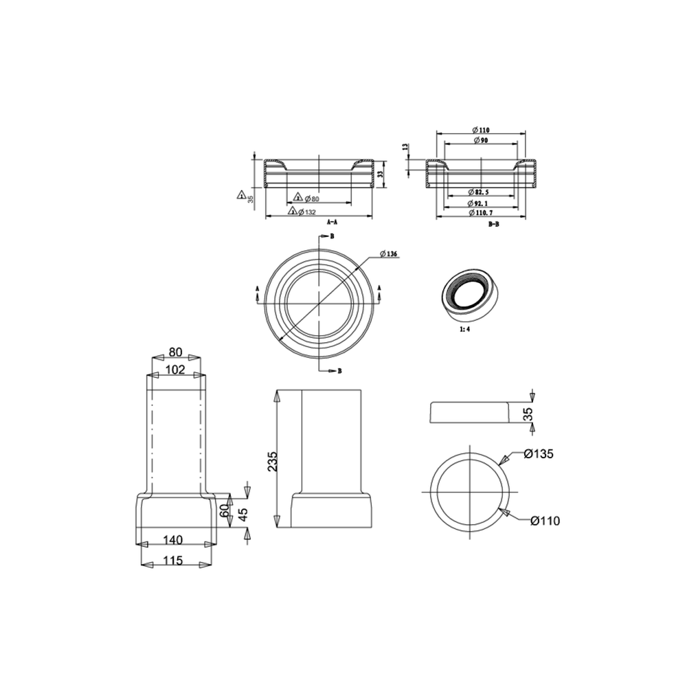 Burlington Burlington porcelain straight connector C29