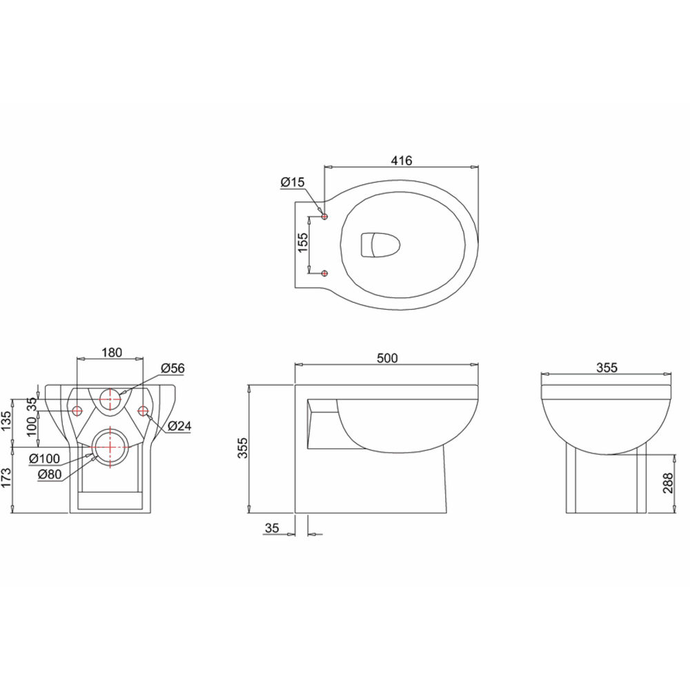 BB Edwardian Klassiek hangtoilet