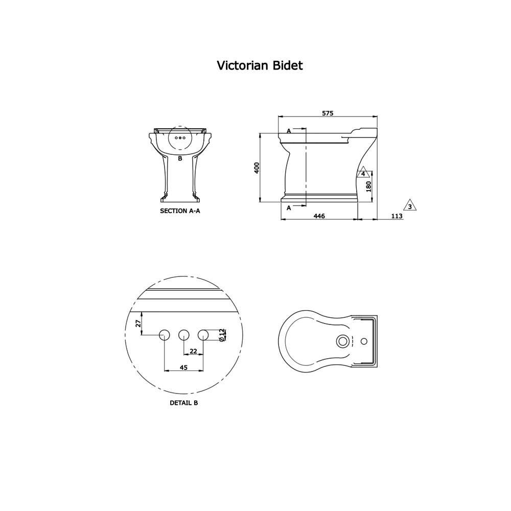 Perrin & Rowe Victorian Victorian Staande bidet