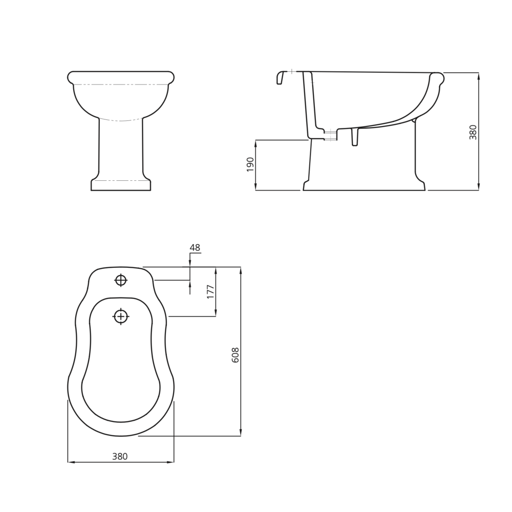 Lefroy Brooks 1910 La Chapelle LB Stand-Bidet La Chapelle