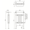 Imperial IMP Traditional towel rail with white column inset Malmo 5 bar