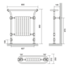 Bard & Brazier B&B Traditional towel rail with white column inset Florian FLF90/80R