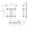 Bard & Brazier B&B Traditional towel rail with white column inset Florian FLW70/66R