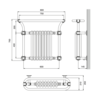 Bard & Brazier B&B Klassieke handdoekradiator met witte leden Florian FLW70/80R