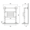 Bard & Brazier B&B Traditional towel rail Baronial BGF95/90 - 896W