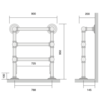 Bard & Brazier B&B Traditional towel rail Baronial BRF95/90 - 520W