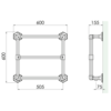 Bard & Brazier B&B Klassieke 3-bar handdoekradiator Criterion CTW60/60 - 254W