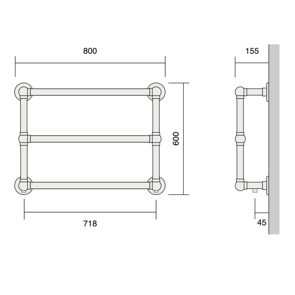 Bard & Brazier B&B Traditional towel rail La Fayette LFW60/80 - 271W