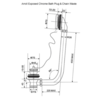 Arroll Exposed bath waste with with plug & chain ARB-1044