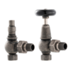 Arroll Manual radiator valve set with wooden wheel UK-20