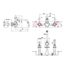 3-hole basin mixer with lever handles (ARC65 - ARC66 - ARC67) - without waste (CHR) BB Arcade Lever 3-hole basin mixer with lever handles (ARC65 - ARC66 - ARC67) - without waste (CHR)