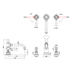 3-hole basin mixer with lever handles (ARC65 - ARC66 - ARC67) - without waste - CHR BB Arcade Lever 3-hole basin mixer with lever handles (ARC65 - ARC66 - ARC67) - without waste - CHR