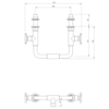 Lefroy Brooks 1920 Ten Ten LB1920 Ten Ten 2-gats wastafel brugkraan met handwiel  - wandmontage TH-9005