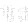 Lefroy Brooks 1920 Ten Ten LB1920 Ten Ten 3-gats wastafelkraan met hendel TL-1233