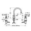 Lefroy Brooks 1900 Classic LB1900 Classic tubular 3-hole basin mixer with lever handles WL-1230