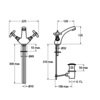 Lefroy Brooks 1900 Classic LB1900 Classic monobloc basin mixer with crosshead handles LB-1185