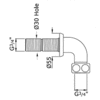 Perrin & Rowe Langbourn Langbourn Aufputz Duschthermostat mit Wandrückführung 5850/5897