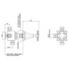 Perrin & Rowe Deco Deco inbouw 3-wegs omstel met kruisgreep  E.5142