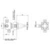 Perrin & Rowe Deco Deco Unterputz 3-Wege Diverter mit Kreuzgriff E.5142