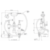 Perrin & Rowe Deco Deco Bad-/douchemengkraan met hendels E.3100/1