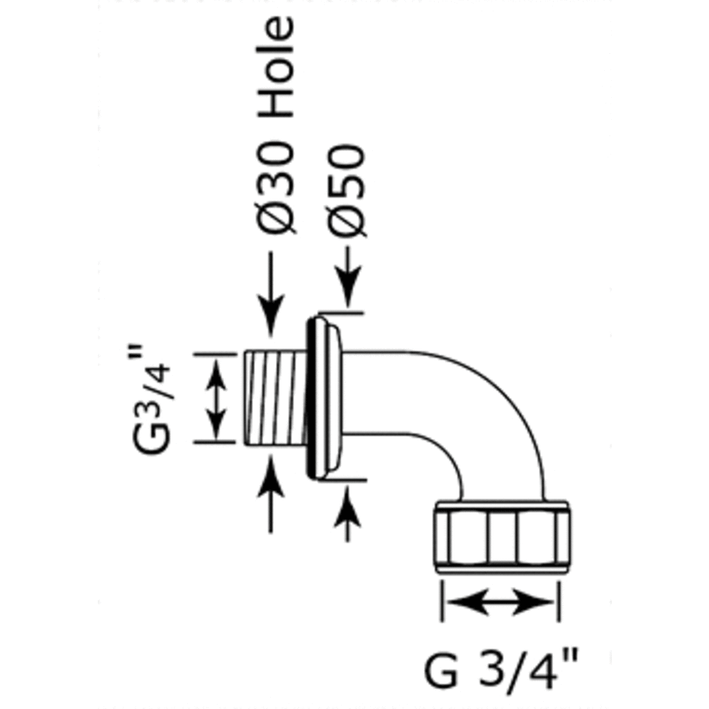 Perrin & Rowe Georgian Georgian Exposed shower thermo with top return elbow 5751/5397