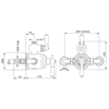 Perrin & Rowe Victorian White Exposed shower thermo with top return elbow 5550/5397