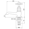 Perrin & Rowe Victorian White Victorian Fonteinkranen (paar) met kruisgreep E.3476