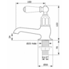 Perrin & Rowe Victorian White Victorian cold pillar tap with lever E.3485