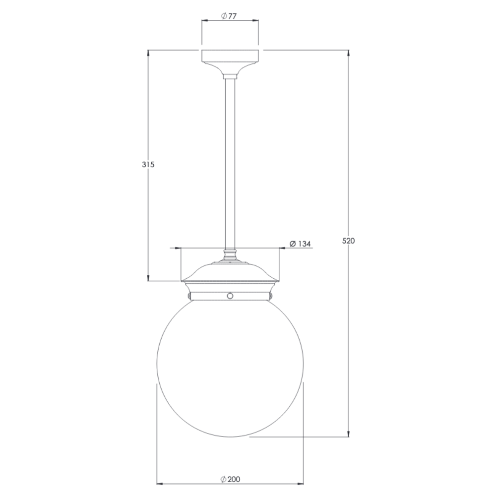 Lefroy Brooks 1900 Classic Lefroy Brooks Classic hang-plafondlamp 8" LB-4006