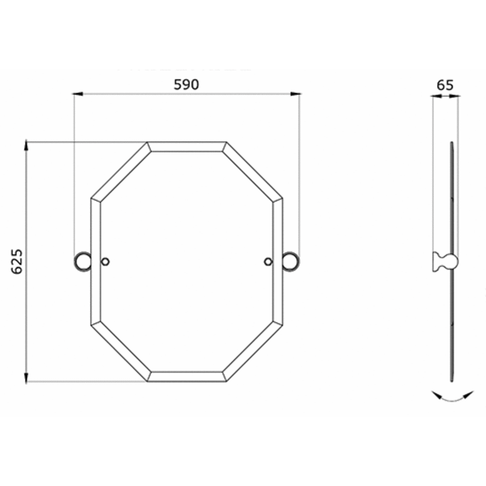 Perrin & Rowe Victorian Perrin & Rowe Victorian octagonale badkamerspiegel E.6980