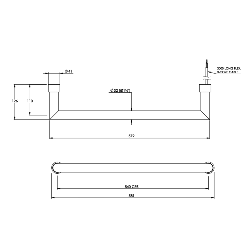 Bard & Brazier B&B Modern design floating rail D-Rail FDR2 - electric