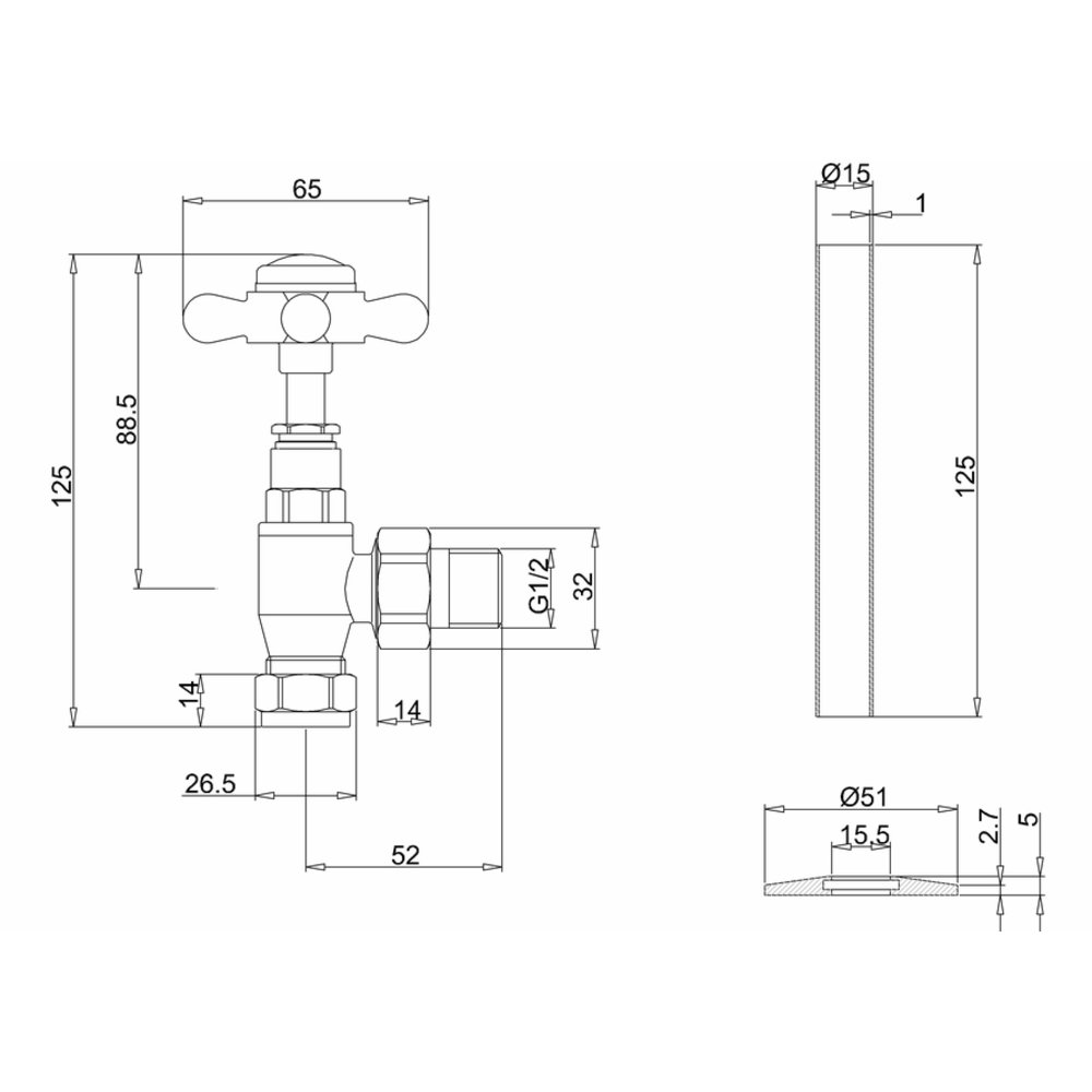 Burlington Traditional radiator valves R6