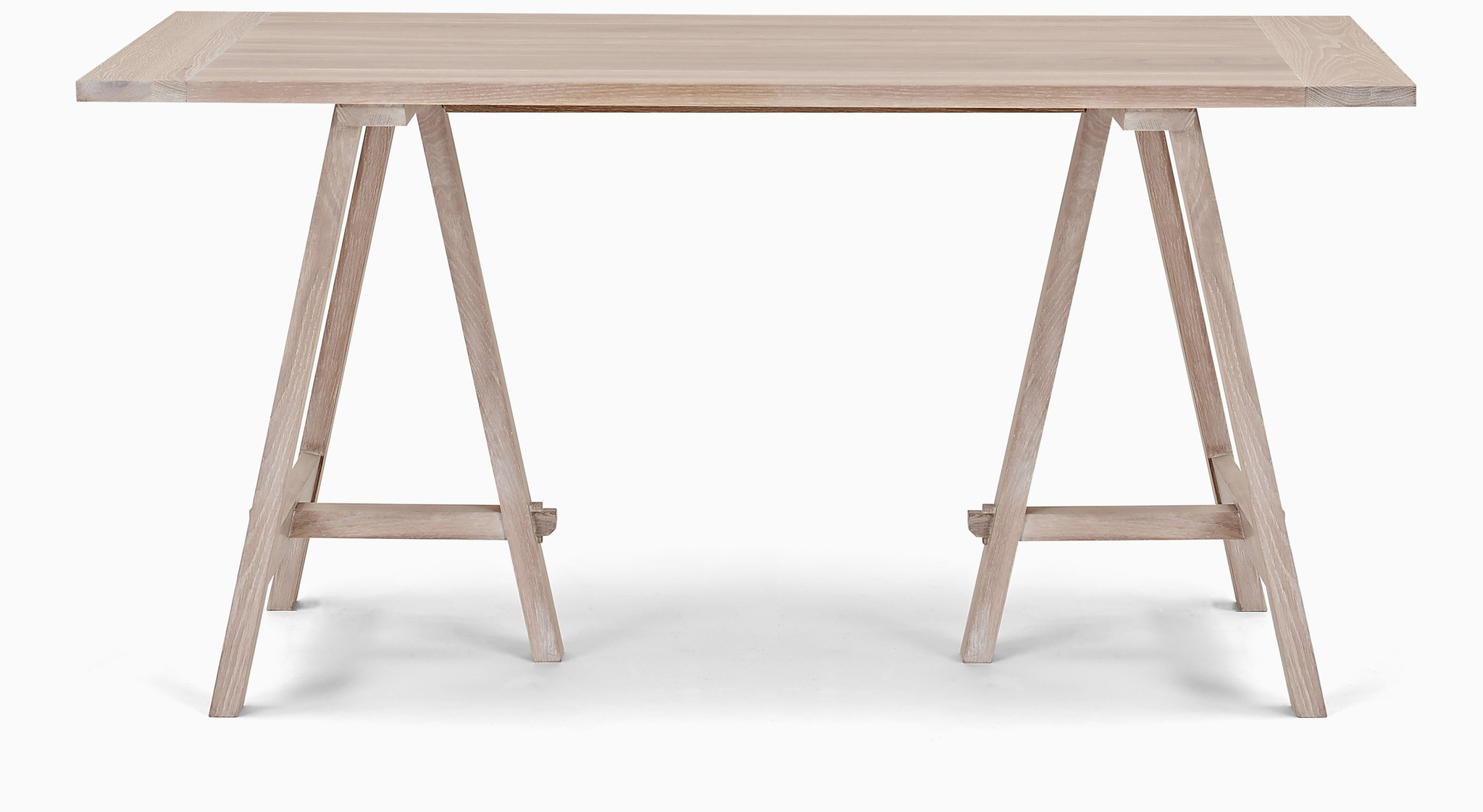 Neptune Hebden trestle dining table oak top with oak legs