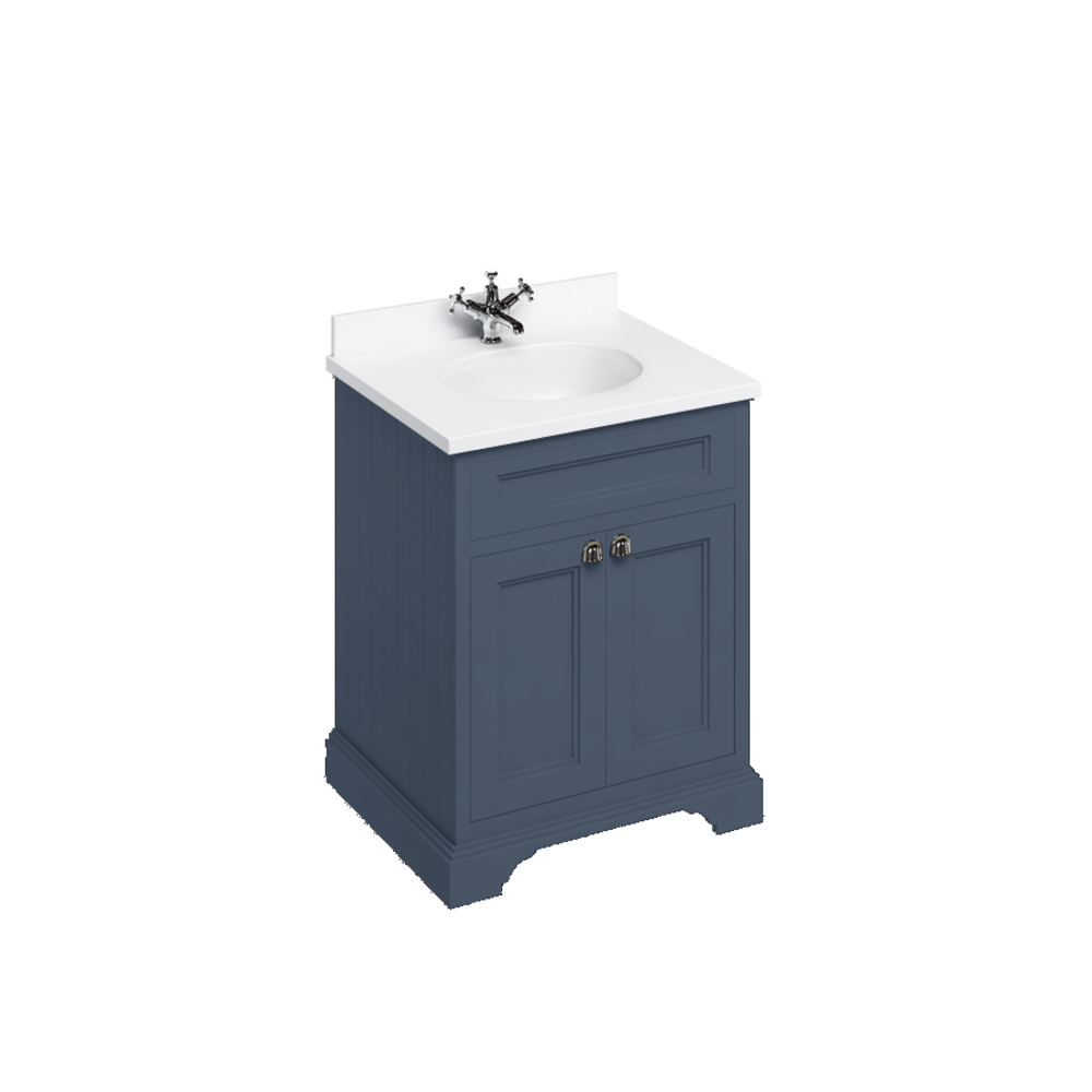 BB Edwardian 65 basin unit with white Minerva top and basin FF8-BW66