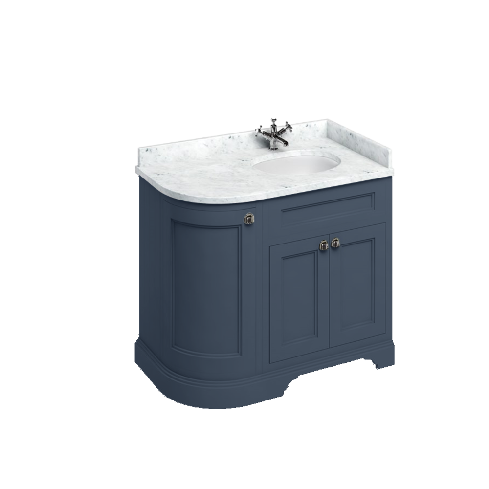 BB Edwardian 100 basin unit with Carrara white Minerva top and basin right hand FC3-BC98R