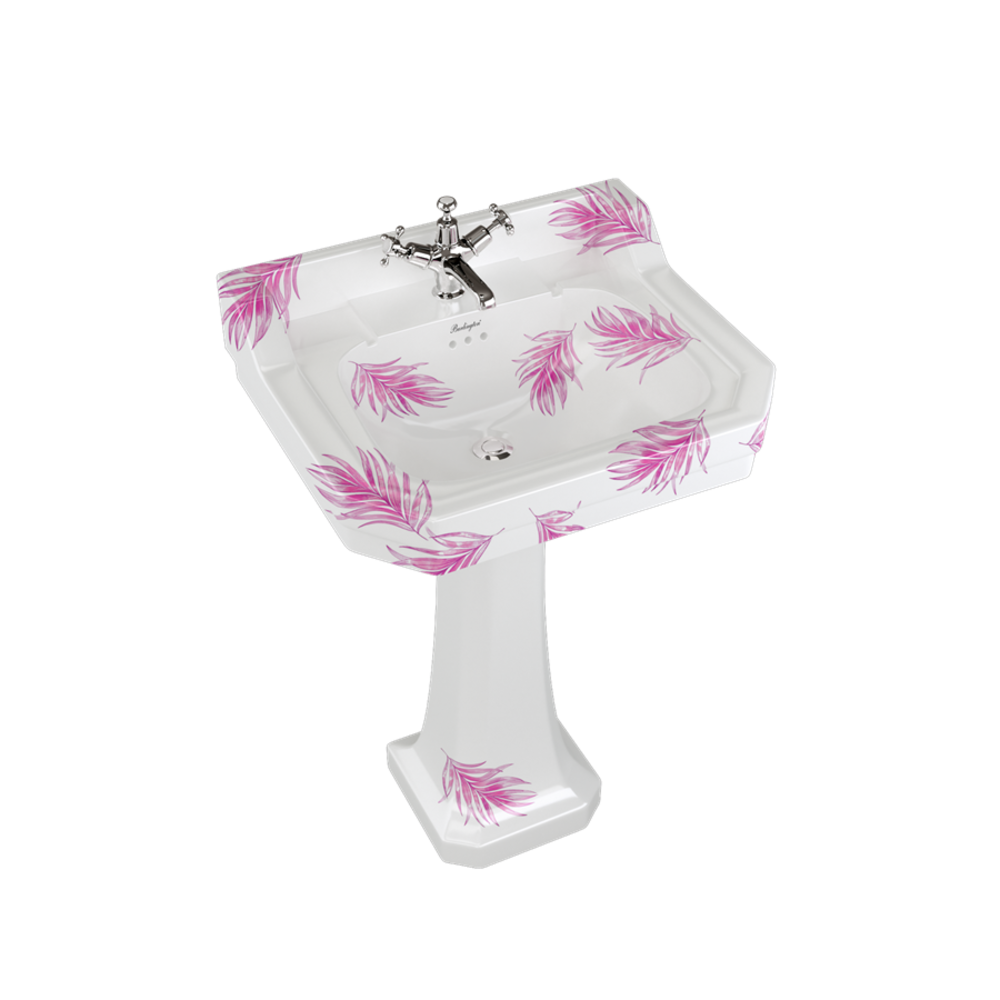 BB Edwardian Bespoke Edwardian Bespoke 56cm basin Botanical Pink with pedestal