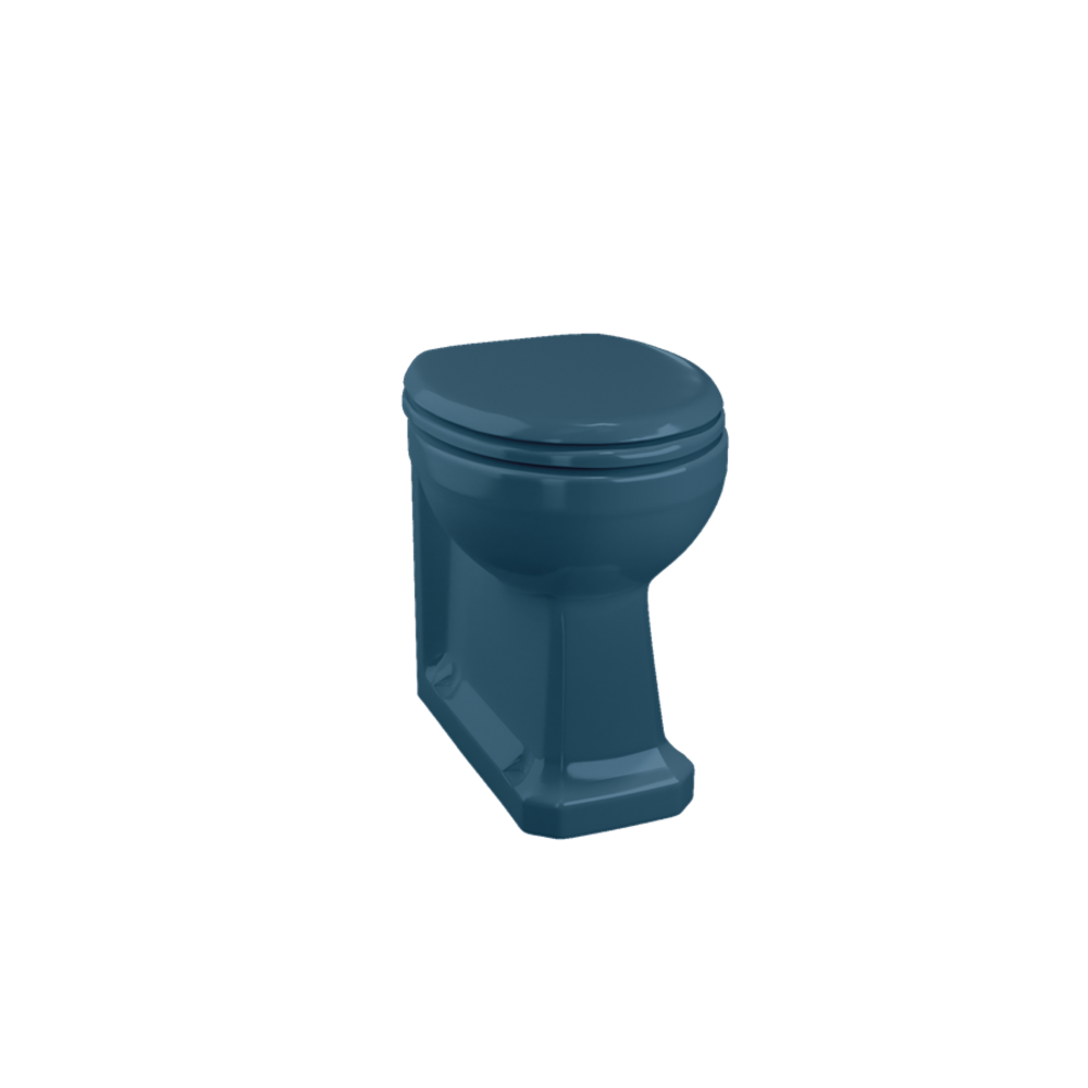 BB Edwardian Bespoke Staande toilet pot Alaska Blue - tegen de muur te monteren
