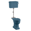 BB Edwardian Bespoke Medium level toilet with porcelain cistern - p-trap - Alaska Blue