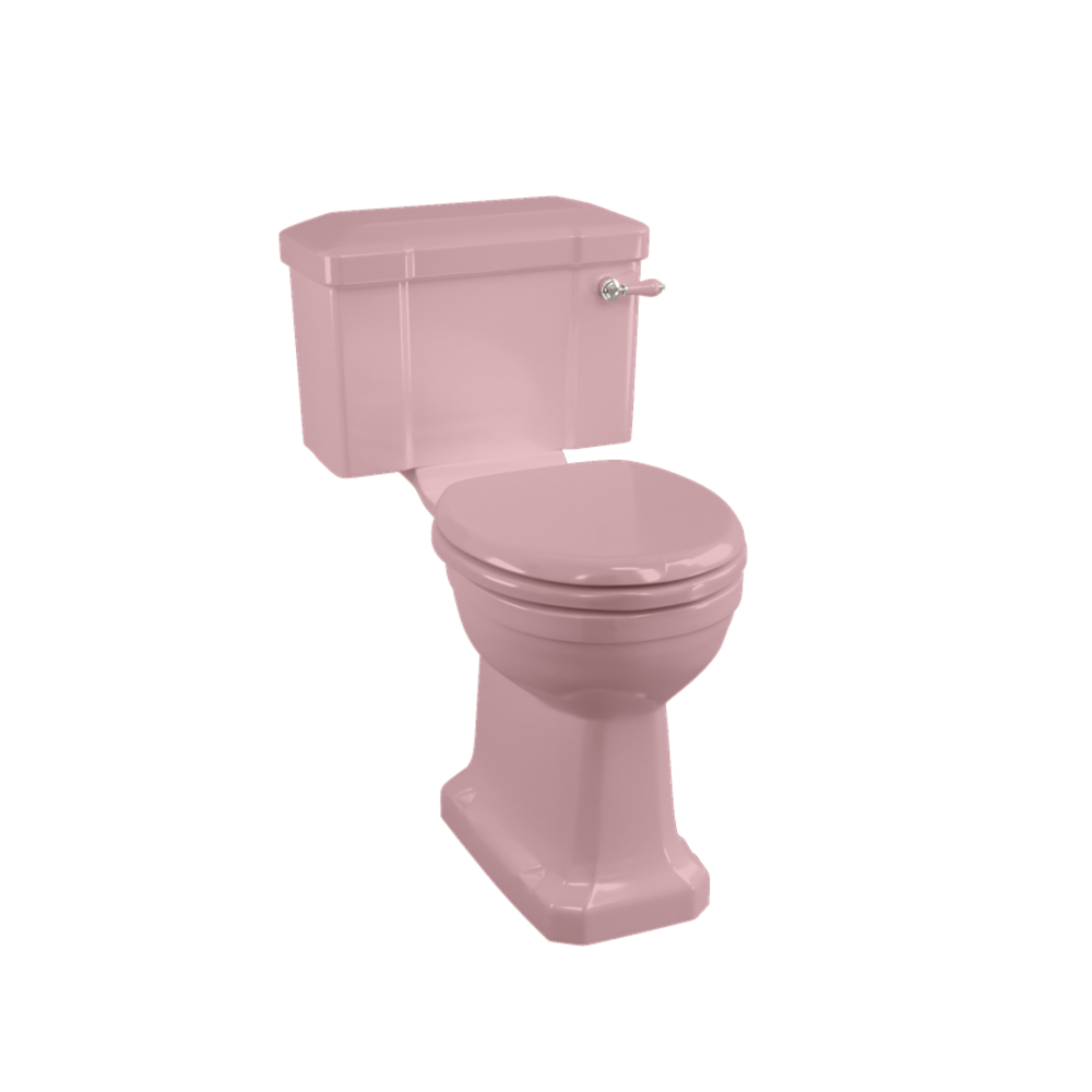 BB Edwardian Bespoke Duoblok toilet met porseleinen hendel, achteruitlaat (PK) - Confetti Pink