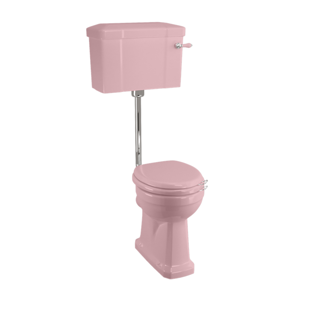 BB Edwardian Bespoke Low level toilet (p-trap) with porcelain cistern - Confetti Pink