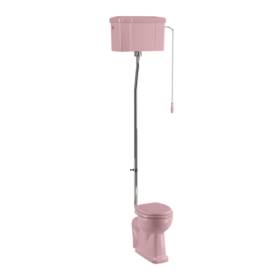 Hooghang toilet met porseleinen reservoir  - Confetti Pink