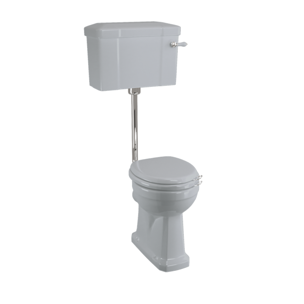 BB Edwardian Bespoke Low level toilet (p-trap) with porcelain cistern - Moon Grey