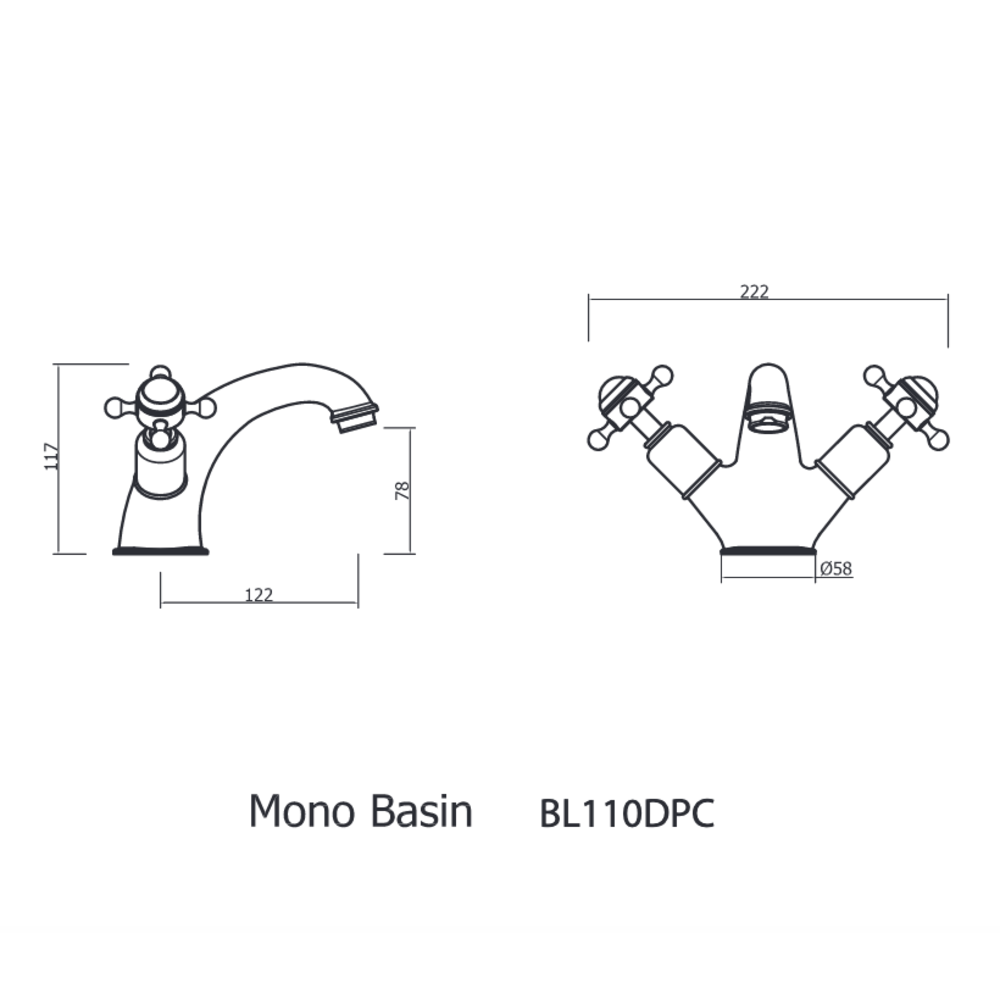 Belgravia Belgravia 1-hole basin mixer with Pop-up waste 110DP