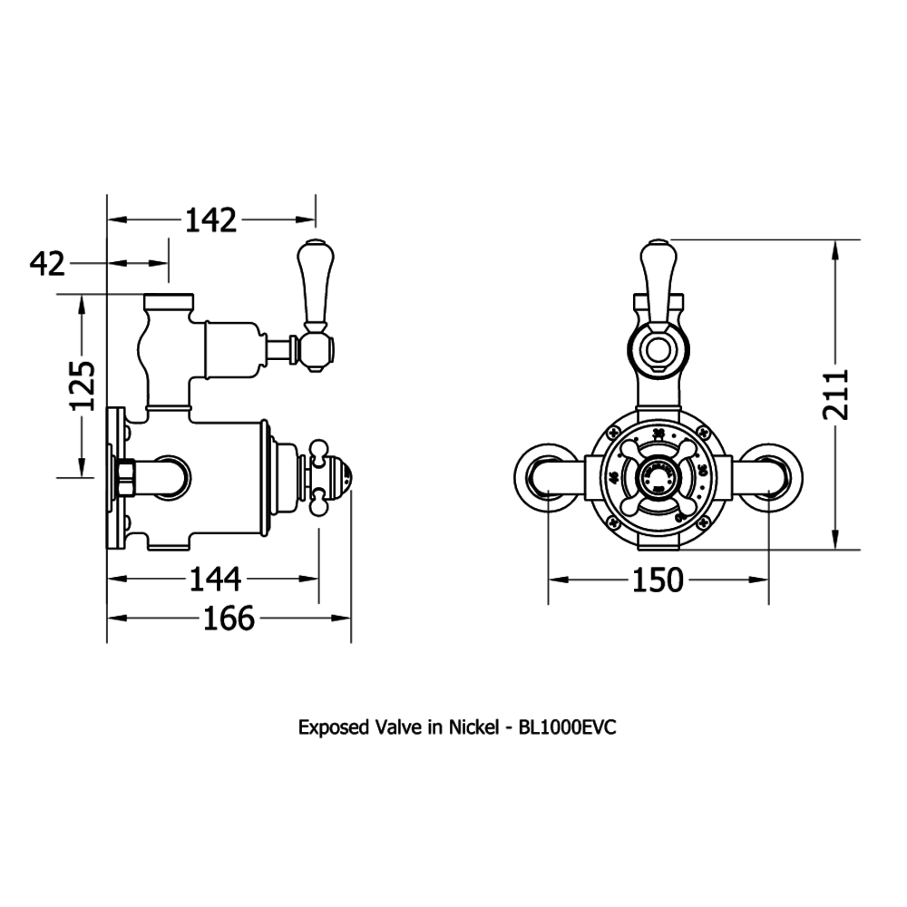 Belgravia Belgravia Aufputz Duschthermostat mit 8" Duschkopf BEL_SHOWER