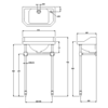 Lefroy Brooks 1900 Classic LB Classic Gästehandwaschbecken Charterhouse mit Metall-Untergestell