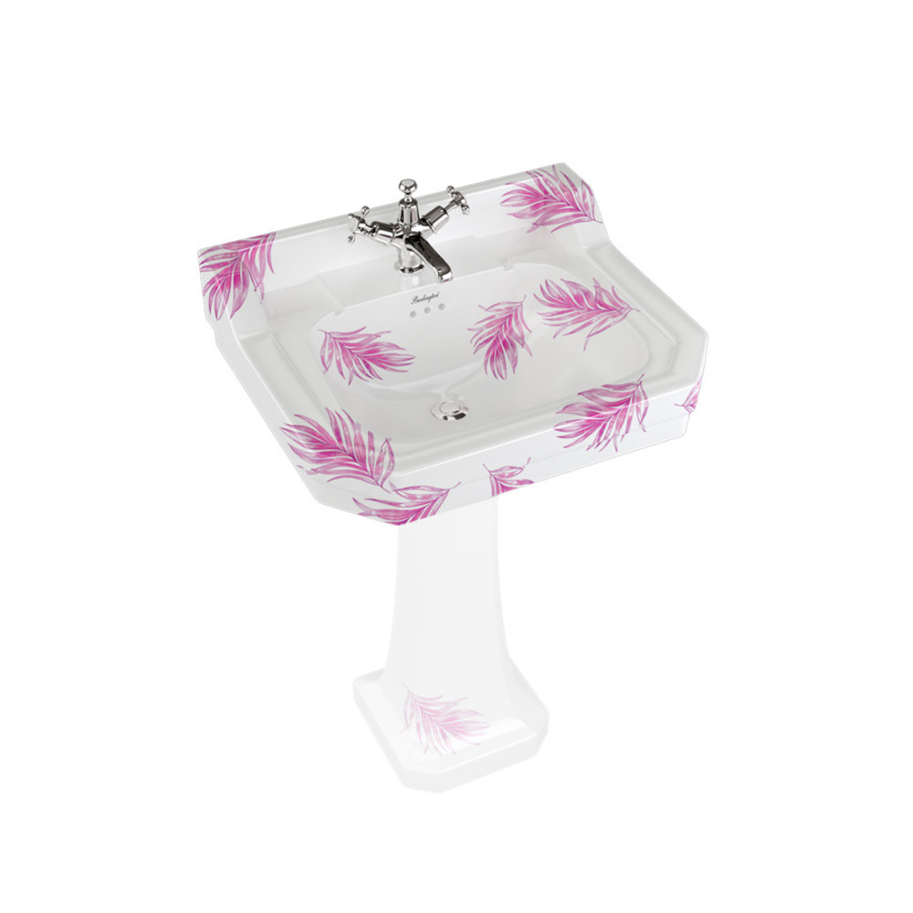 BB Edwardian Bespoke ex showroom: Edwardian Bespoke 56cm  basin Botanical Pink- wall mounted